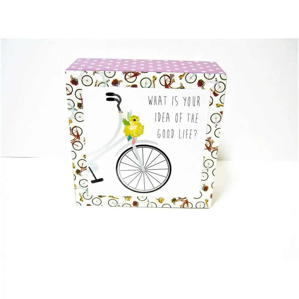 Motivational Double Message Tabletop Shelf Box Sign Home Office Student